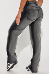 For The Streets Stretch Straight Leg Jeans - Black Wash