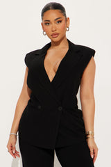 Josie Vest Pant Set - Black