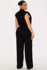 Josie Vest Pant Set - Black