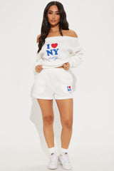 I Love NY Mini Shorts - Ivory