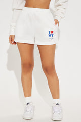 I Love NY Mini Shorts - Ivory