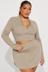 Claudia Sweater Skirt Set - Taupe