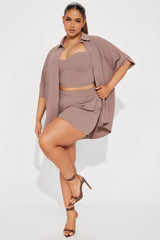 Meadow 3 Piece Short Set - Mocha