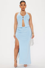Earth Angel Maxi Skirt Set - Light Blue