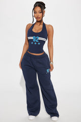Alessandra 92 Wide Leg Pant - Blue