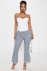 Sorry Not Sorry Gingham Capri Pant - Navy/combo