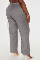 Lesson Learnt Pinstripe Trouser - Charcoal