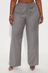 Lesson Learnt Pinstripe Trouser - Charcoal