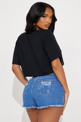 Tequila Made Me Do It Crop Tee - Black