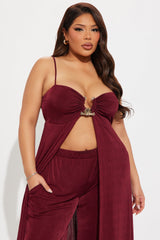 The Aubrey Pant Set  - Burgundy