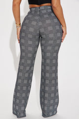 Victoria High Waisted Dress Pant - Black/White