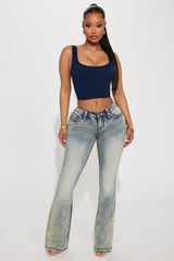 All At Once Stretch Flare Jeans - Light Wash