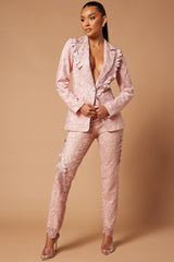 Clarissa Embroidered Pant - Rose