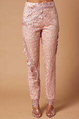 Clarissa Embroidered Pant - Rose