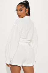 Artists Desire Linen Short Set - White