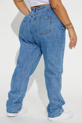 Crossover Straight Leg Jeans - Medium Wash