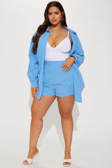 Artists Desire Linen Short Set - Blue
