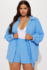 Artists Desire Linen Short Set - Blue