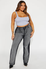 For The Streets Stretch Straight Leg Jeans - Black Wash