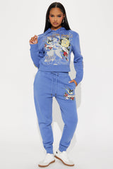 Ed Hardy Brave Eagle Cropped Hoodie - Blue