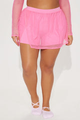 Pilates Glow Active Skirt - Bubblegum Pink