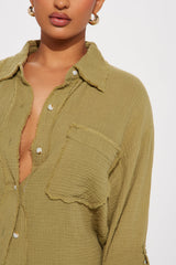Unforgettable Washed Short Set - Olive