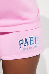 Paris Girly Short Set - Pink