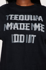 Tequila Made Me Do It Crop Tee - Black