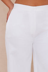 Here For Business Tailored Wide Leg Pant - White