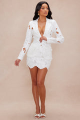 Alexandria Embroidered Mini Skirt - White