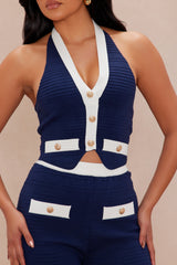 Maureen Bandage Pant Set - Navy/combo