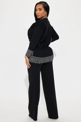 Work Of Art Sweater Pant Set - Black