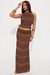 Florence Maxi Skirt Set - Chocolate