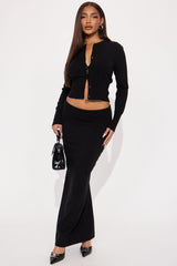 Rosanne Sweater Skirt Set - Black