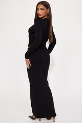 Rosanne Sweater Skirt Set - Black