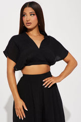 Mea Gauze Pant Set - Black