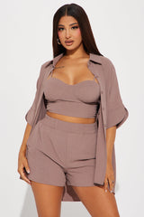 Meadow 3 Piece Short Set - Mocha
