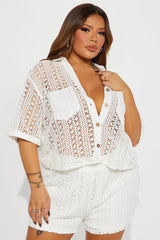 Meet At Dawn Crochet Short Set - White