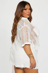 Meet At Dawn Crochet Short Set - White