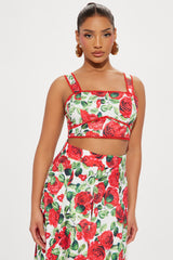 Floral Romance Skirt Set - Red/combo