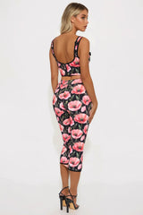 Floral Haven Capri Pant Set - Pink/combo