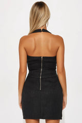 Olivia Tweed Skirt Set - Black