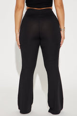 Amber Ribbed Flare Pant - Black
