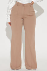 Heidi Wide Leg Trouser Pant - Taupe