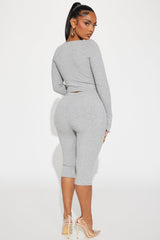 Eliza Snatched Pant Set - Heather Grey