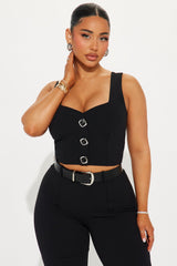 Fernanda Belted Pant Set - Black