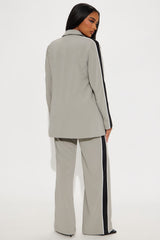 Always Focused Blazer Pant Set - Light Grey