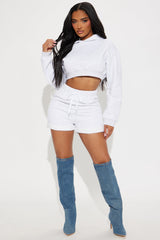 Lena Fleece Short Set - Off White