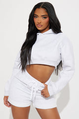 Lena Fleece Short Set - Off White