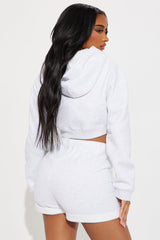 Lena Fleece Short Set - Off White